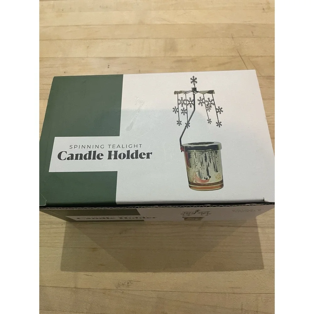Carousel Horse Snowflake Spinning CandleHolder Spins By Heat Gold Tone Tea Light